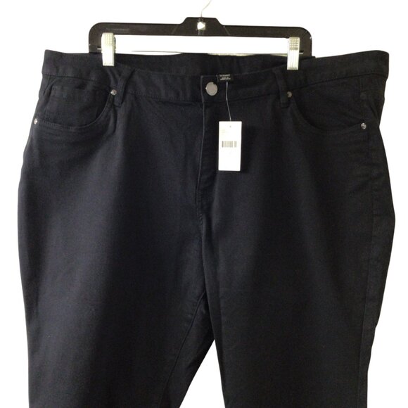 NWT Lane Bryant Jeans Women’s 24 Black Cropped Pedal Pushers Capri Crop Denim - Picture 3 of 10